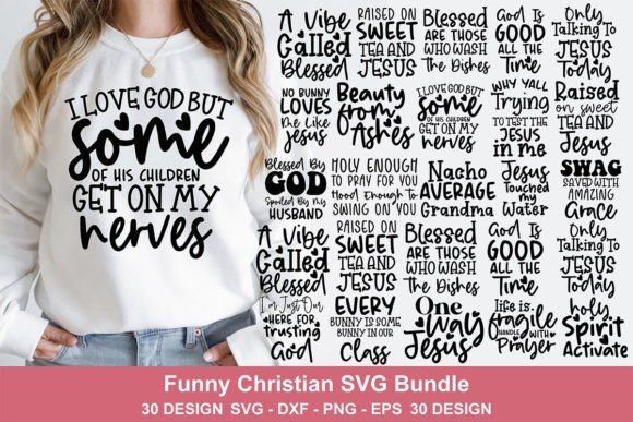 Funny Christian SVG Bundle: Graphics & T-Shirt Designs
